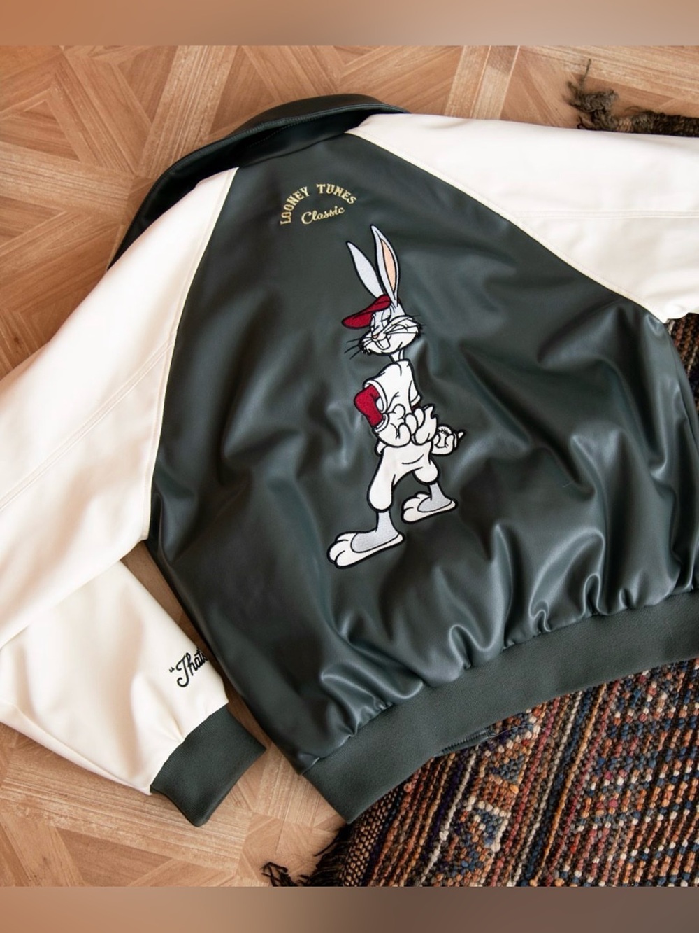 Hollister Vegan Leather Looney Tunes Classic Graphic Jacket NWT size small